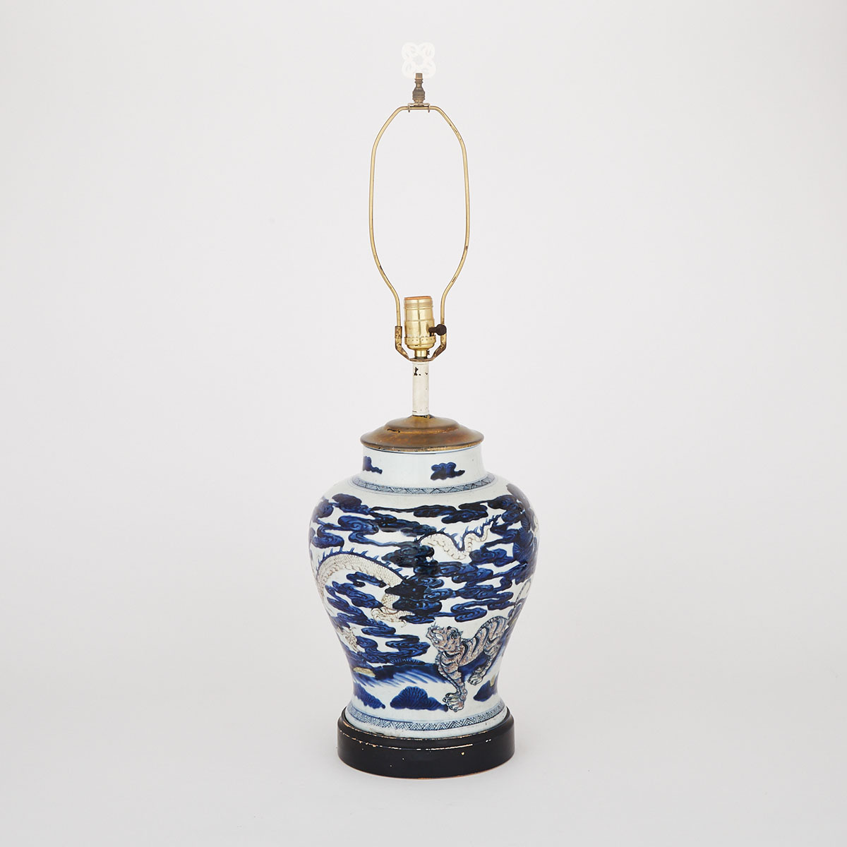 A Blue and White Vase Lamp, 19th/20th Century