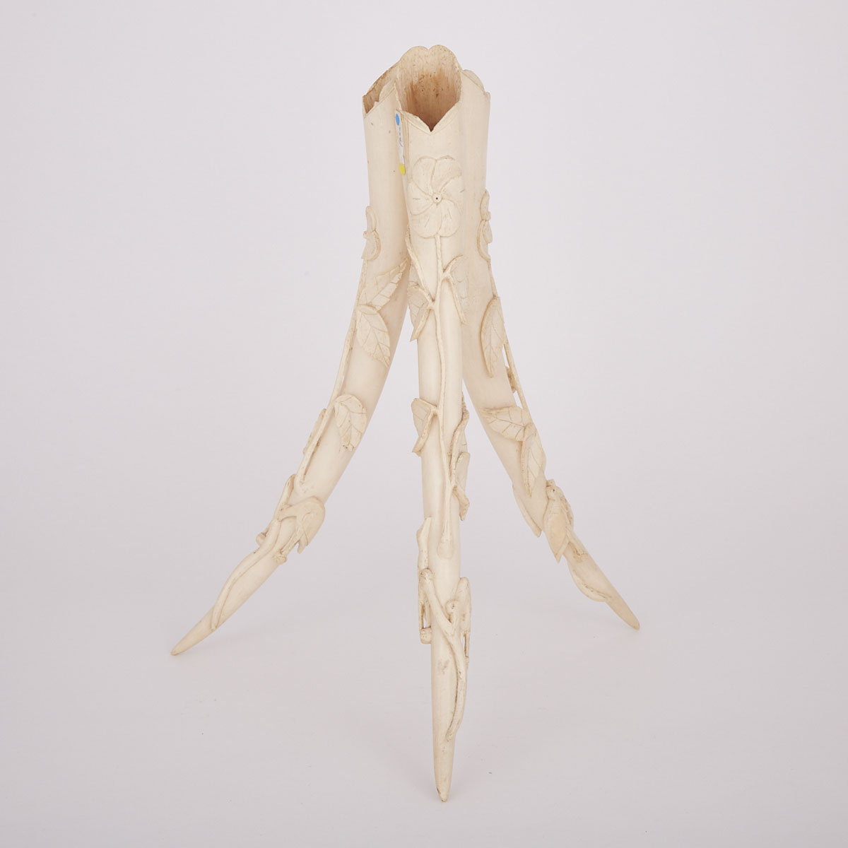 Three Carved Ivory Tusks