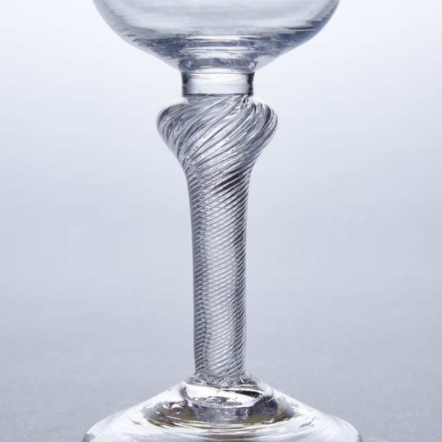 English Knopped Airtwist Stemmed Large Wine Glass, c.1750-60