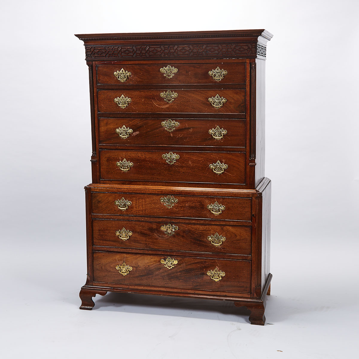 George III Mahogany Chest-on-Chest, 18th century