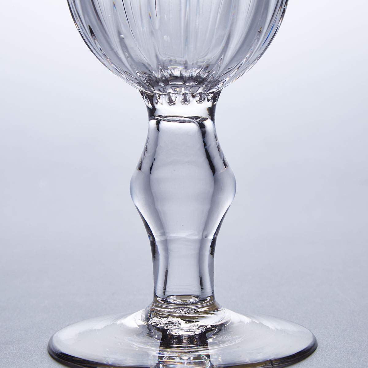 English Hollow Knopped Stemmed Sweetmeat or Champagne Glass, mid-18th century