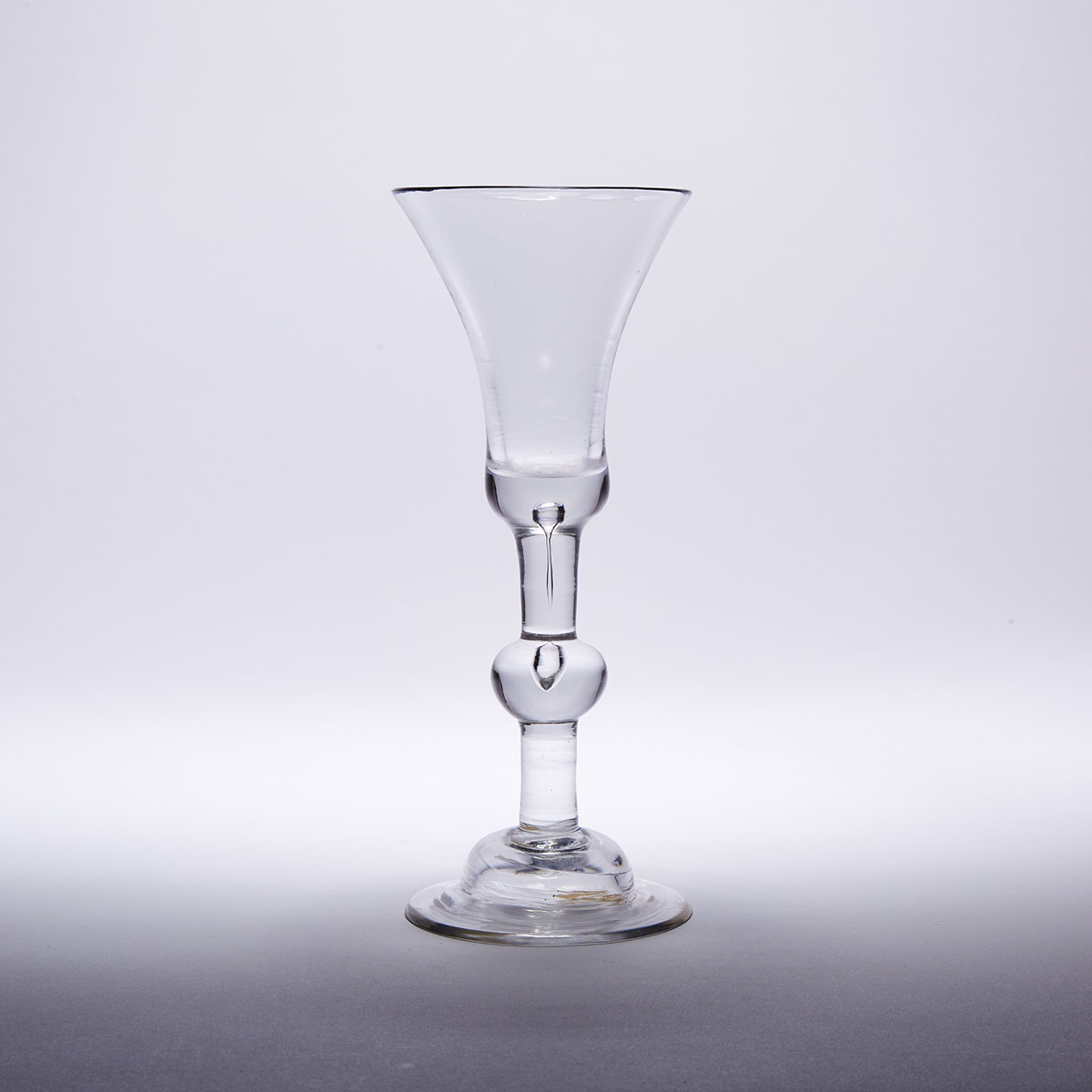 English Teared Knop Stemmed Wine Glass, mid-18th century