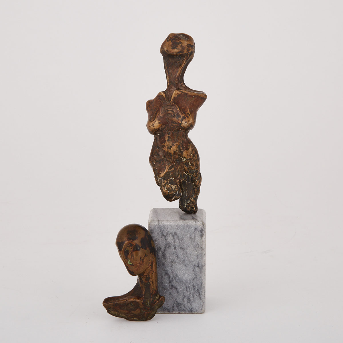 Two Canadian School Works: Abstract Torso and Head, mid 20th century