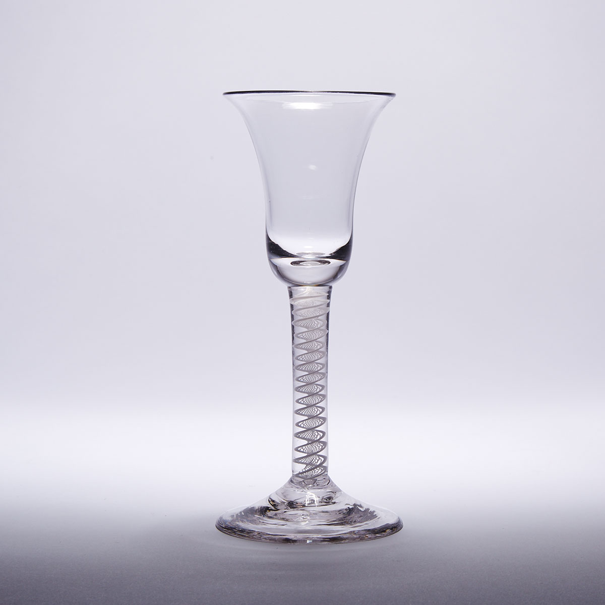 English Opaque Twist Stemmed Wine Glass, c.1760