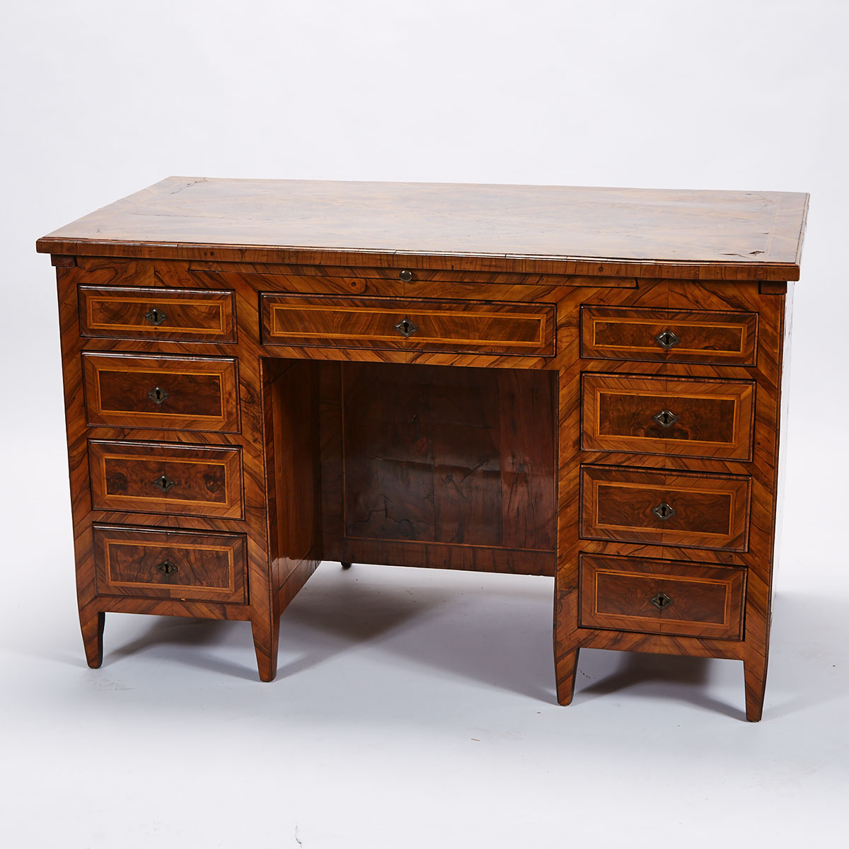 French Kingwood Parquetry Extension Desk, 19th century
