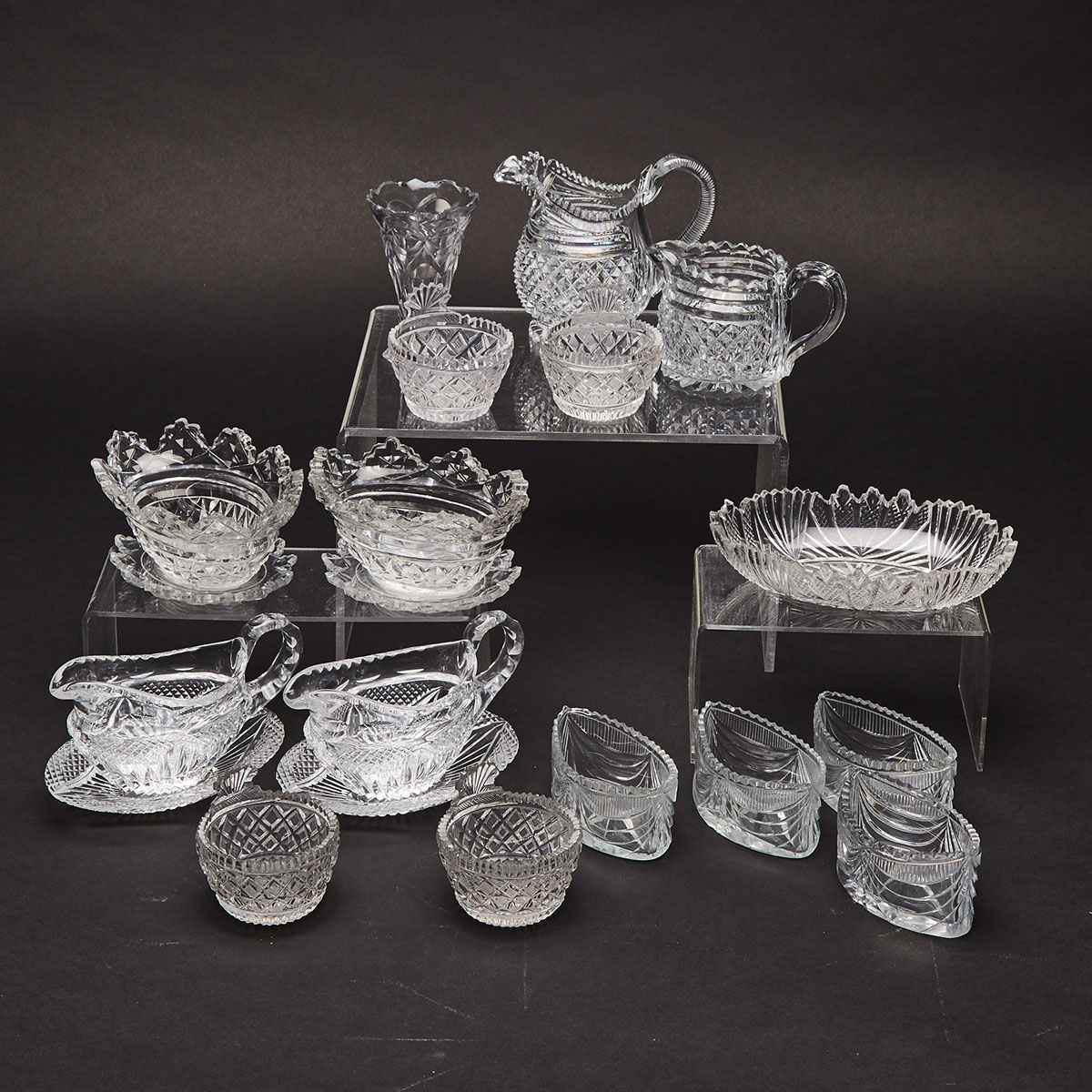 Group of Anglo-Irish Cut Glass, late 18th/19th century