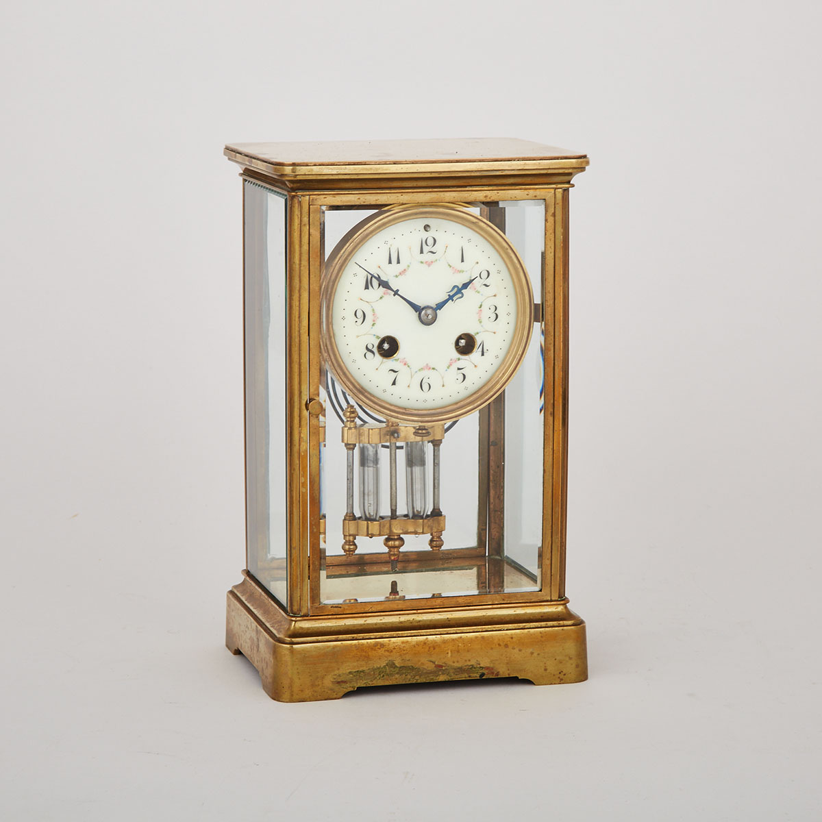 French Four Glass ‘Crystal Regulator’ Mantel Clock, early 20th century