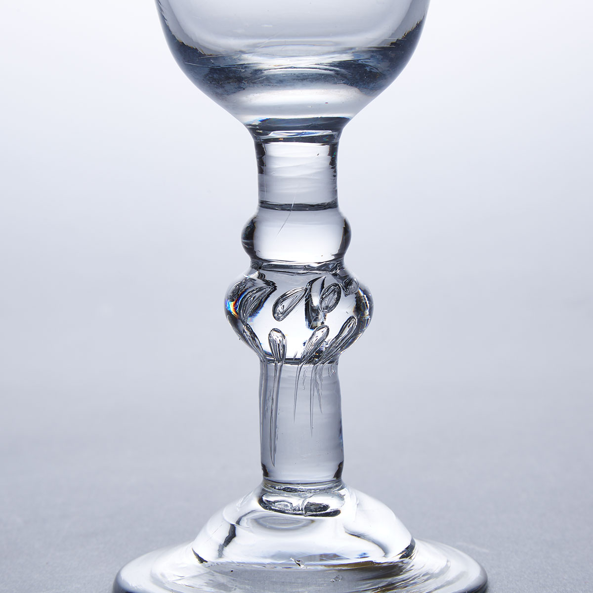 English Teared Balustroid Stemmed Glass Goblet, c.1740-50