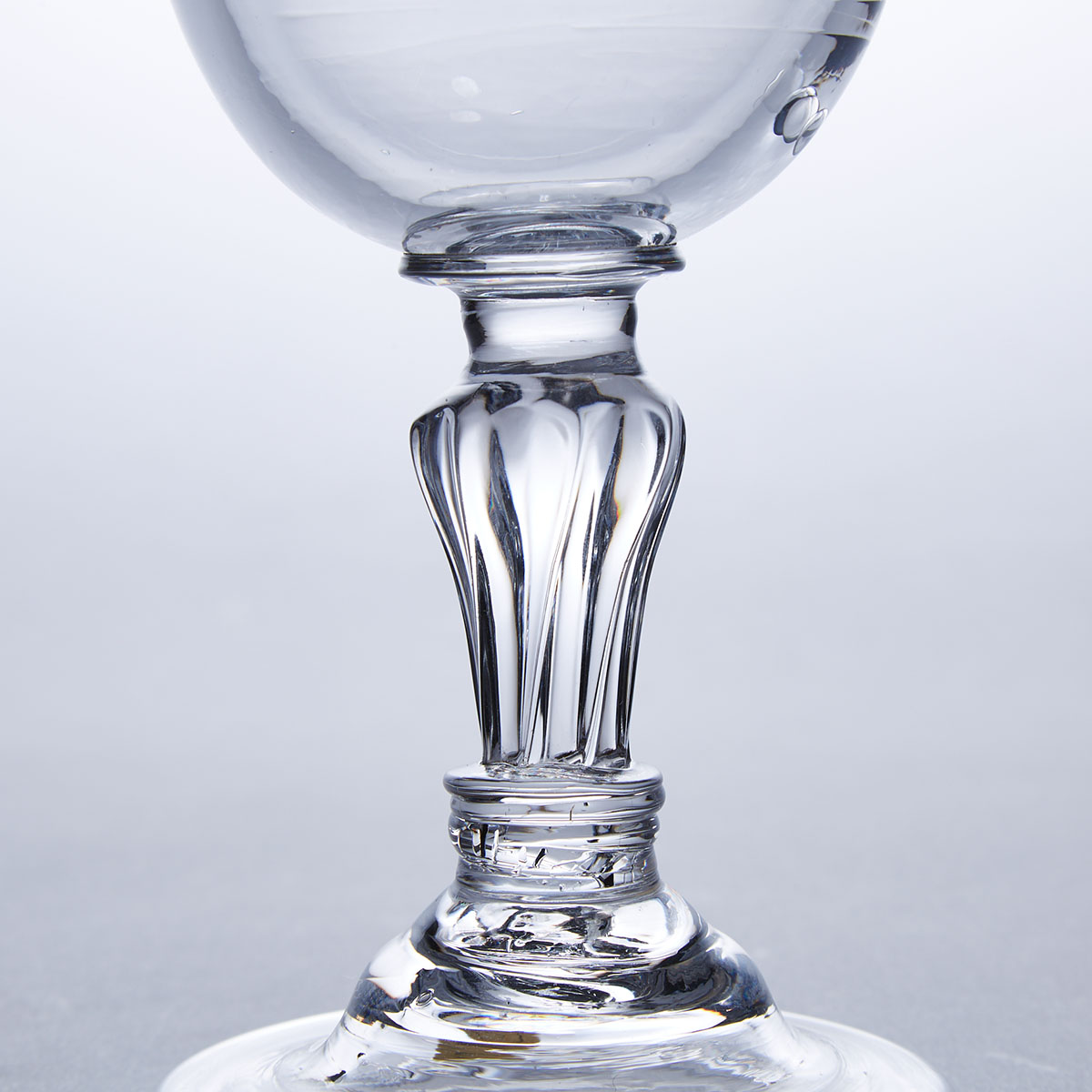 English Moulded Pedestal Stemmed Sweetmeat or Champagne Glass, c.1760
