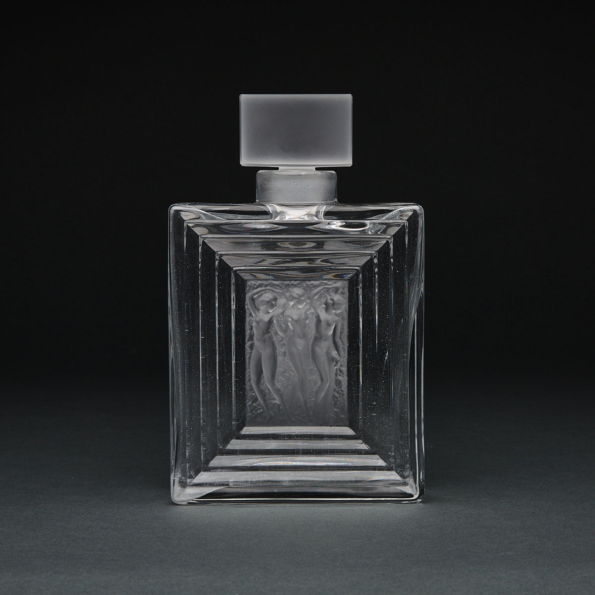 Lalique ‘Duncan’ Moulded and Frosted Glass Decanter, post-1945