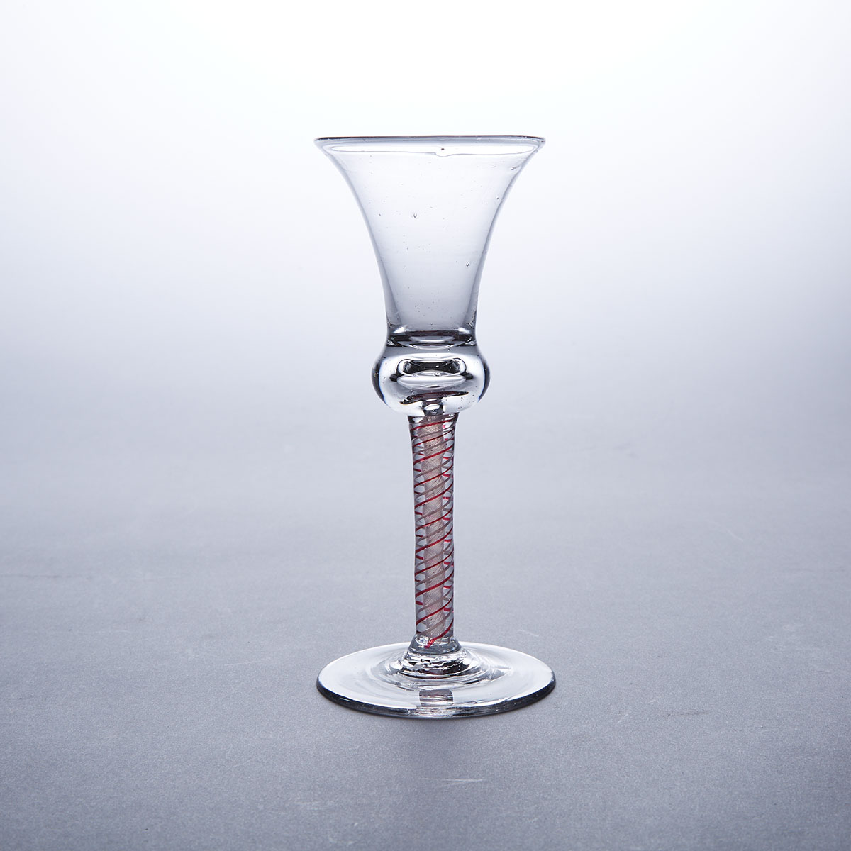 Continental Red Colour Twist Stemmed Wine Glass, 18th/19th century