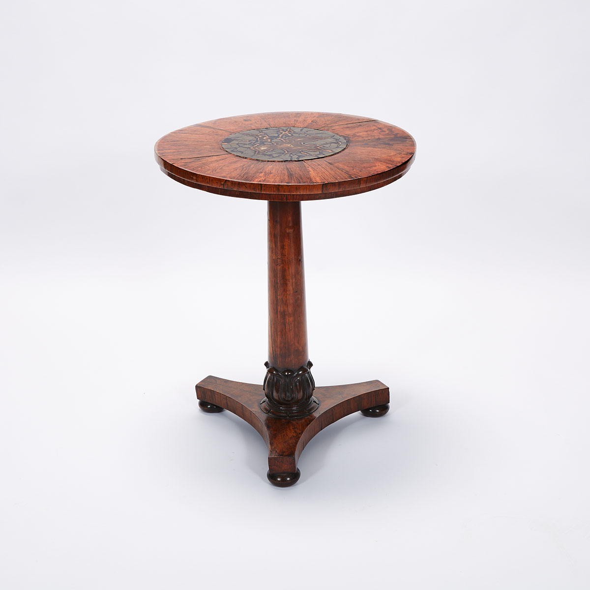Regency Septarian Nodule Inset Rosewood Occasional Table, c.1825