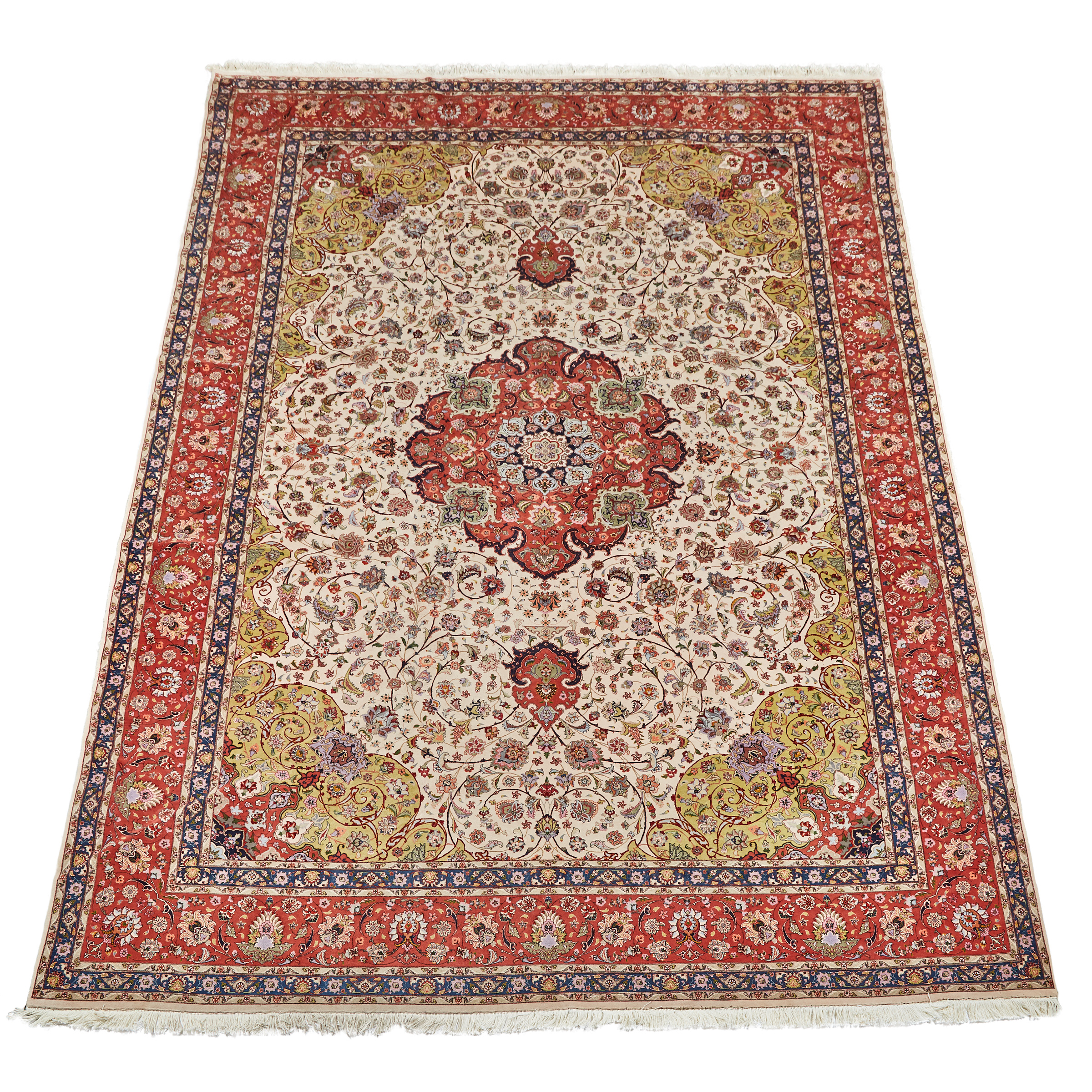 Ispahan Wool And Silk Carpet, Persian, mid to late 20th century