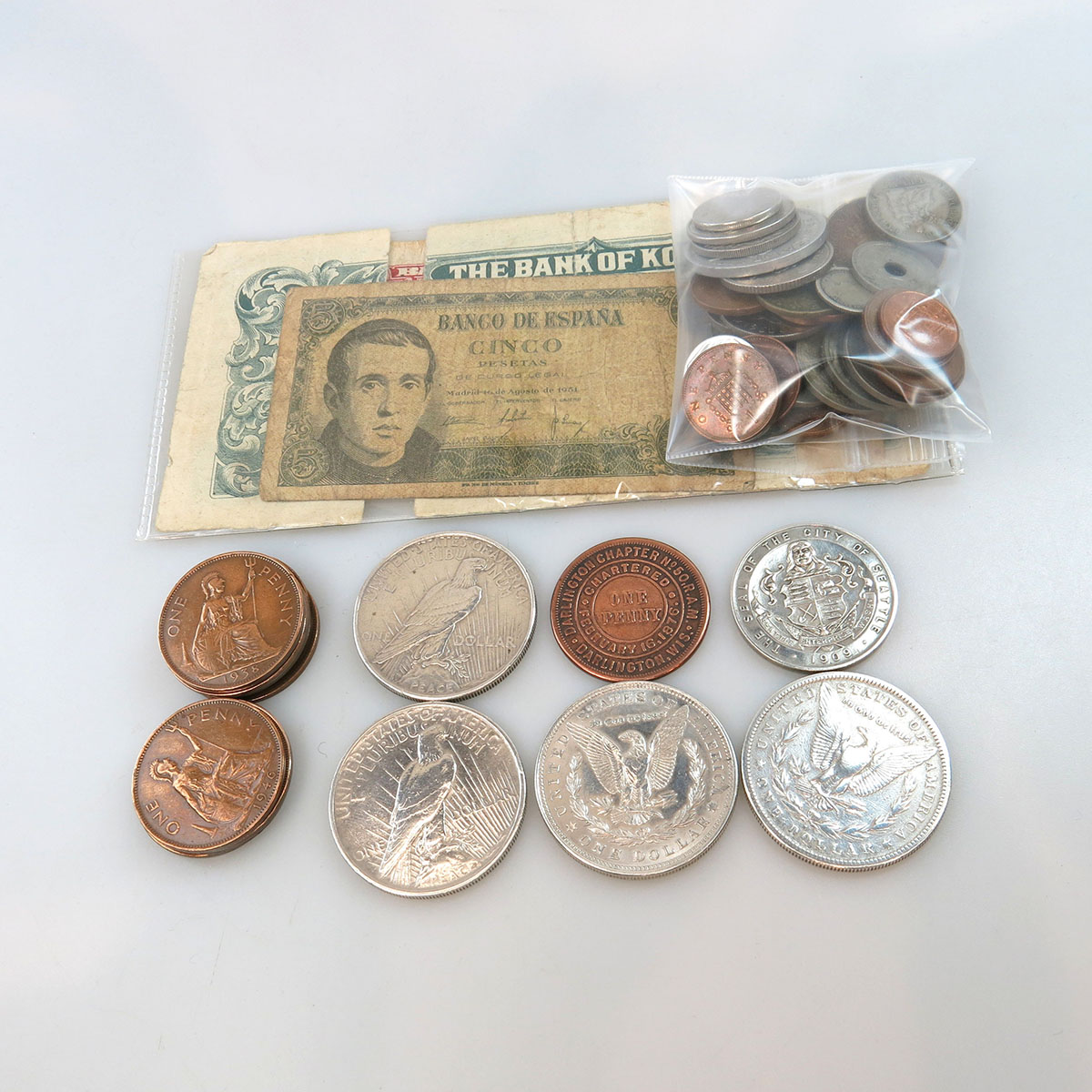 Quantity Of Various Coins And Bank Notes