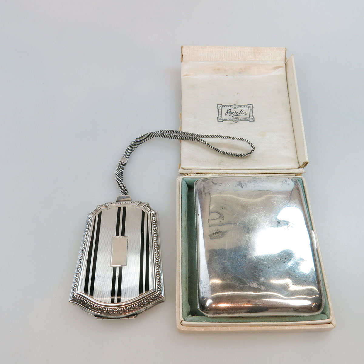 Sterling Silver And Enamel Compact/Coin Purse