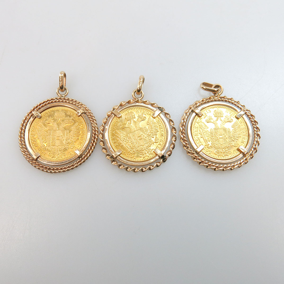 3 x 14k Yellow Gold Pendants