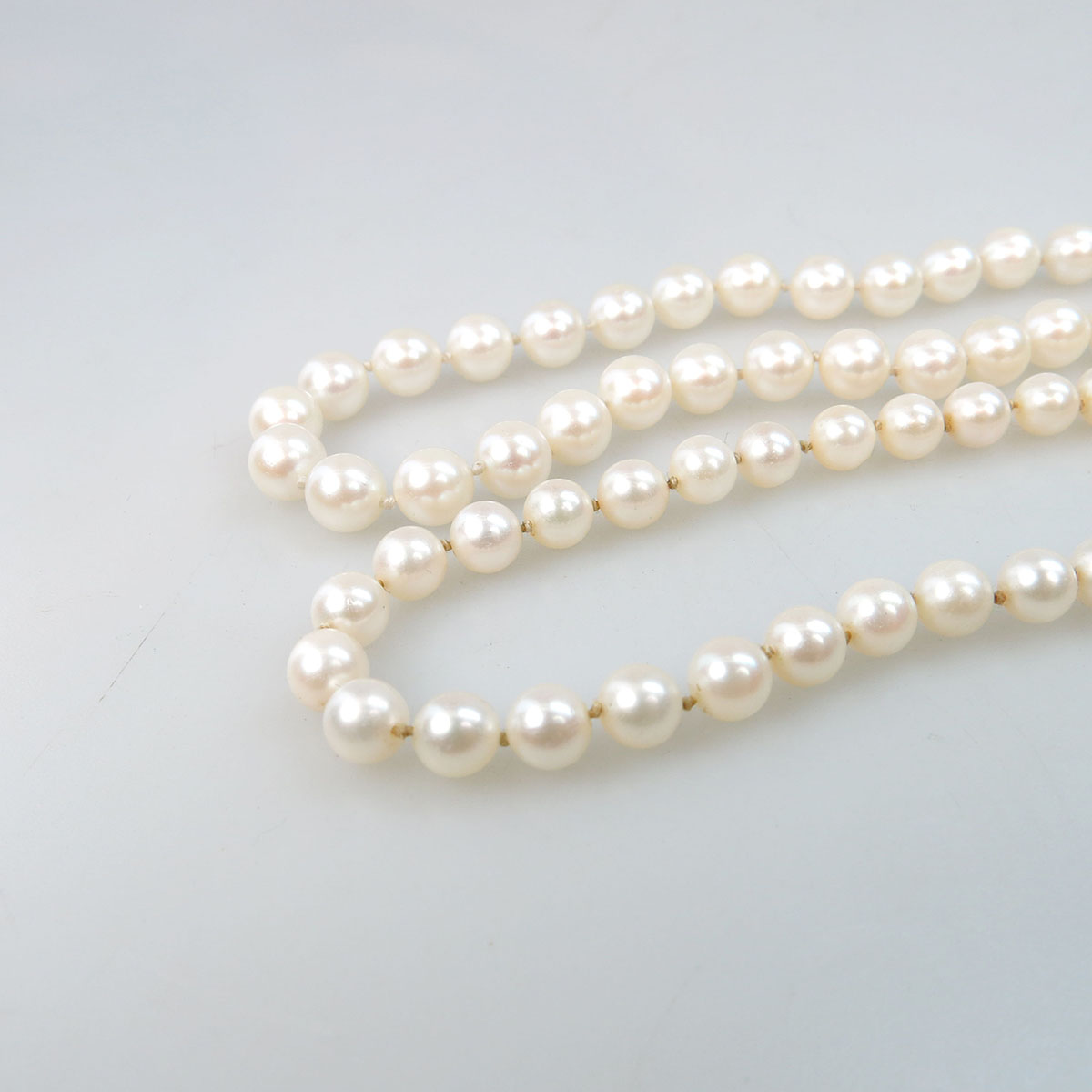 2 Single Strand Cultured Pearls Necklaces