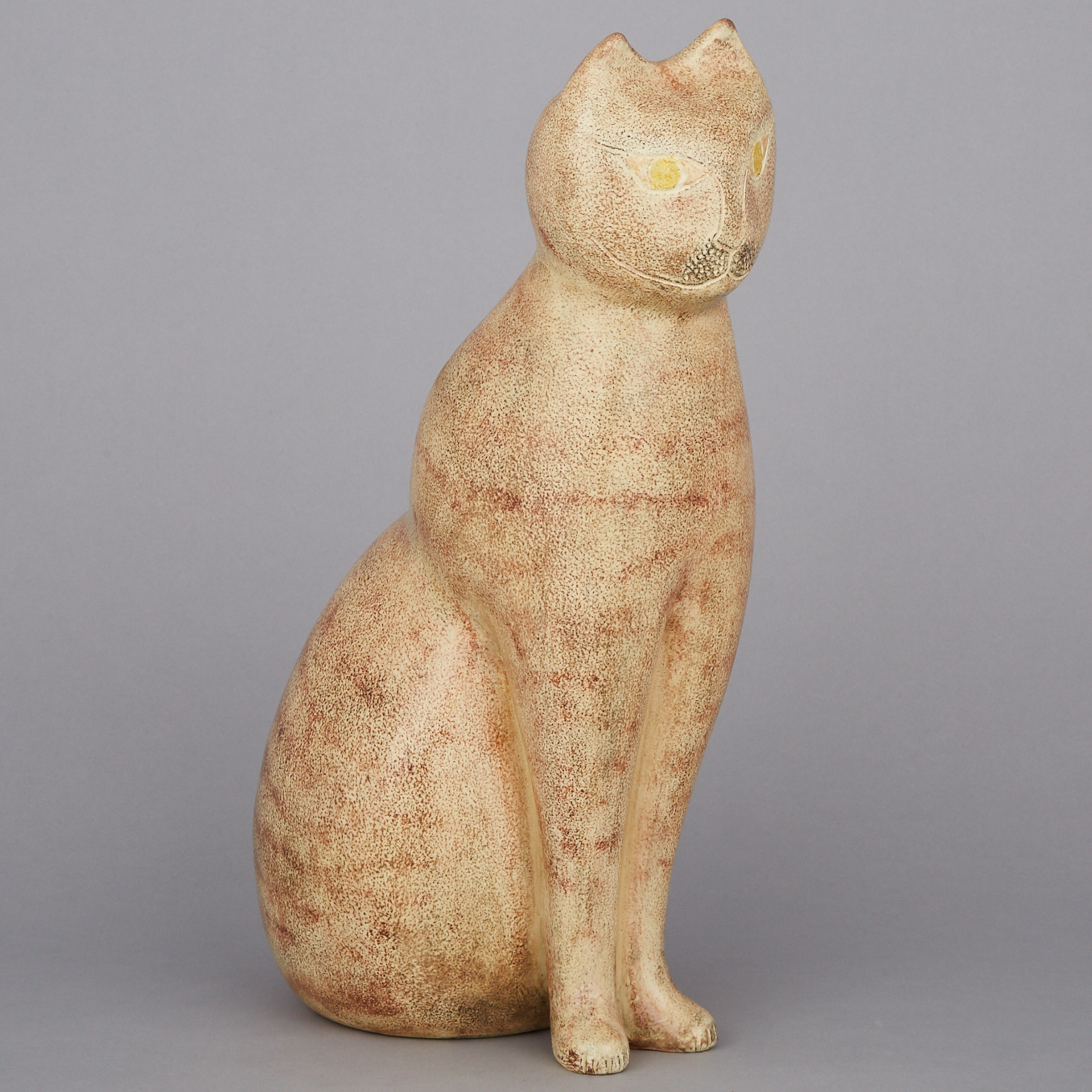 Brooklin Pottery Seated Cat, Theo Harlander, c.1980