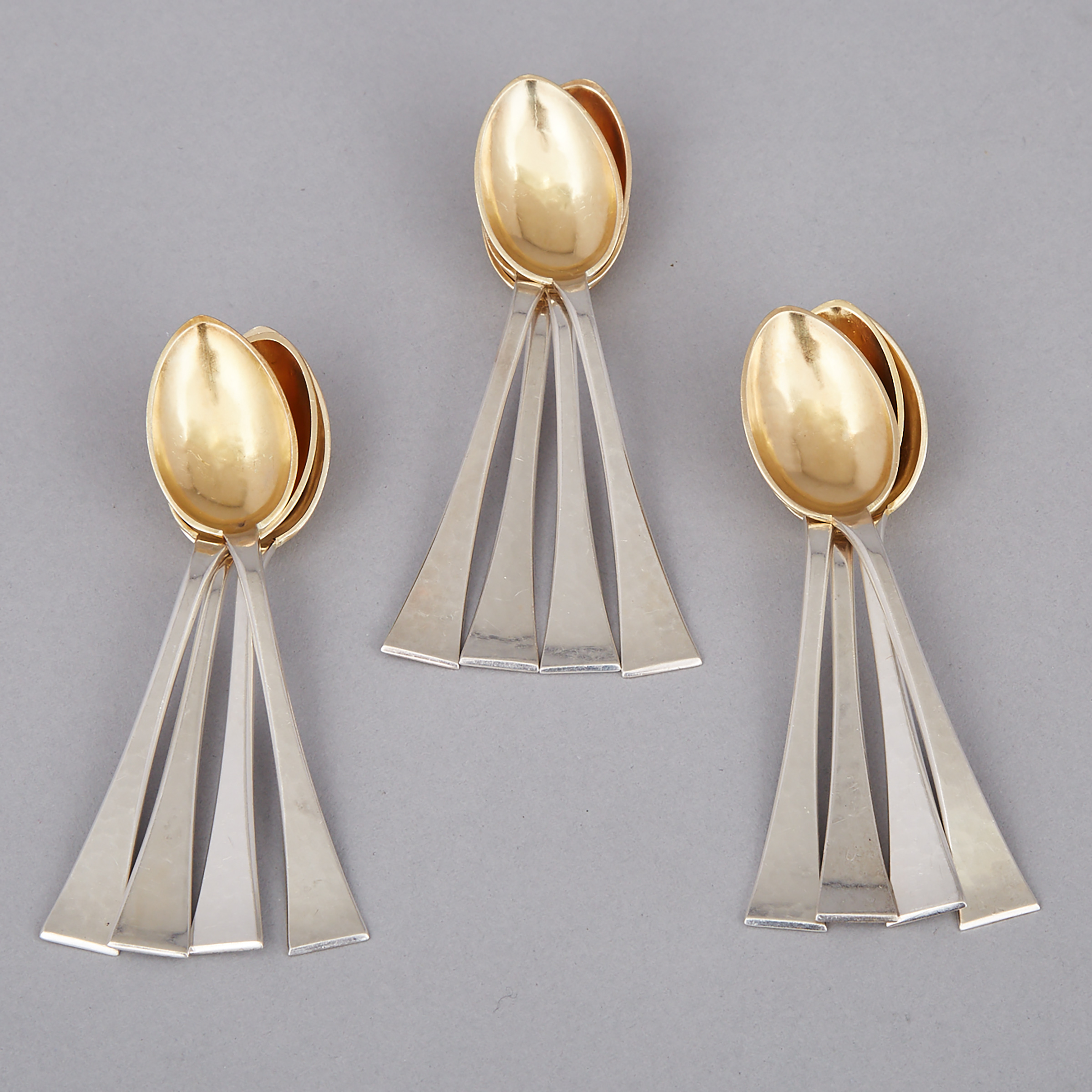 Set of Twelve Canadian Silver Coffee Spoons, Carl Poul Petersen, Montreal, Que., mid-20th century