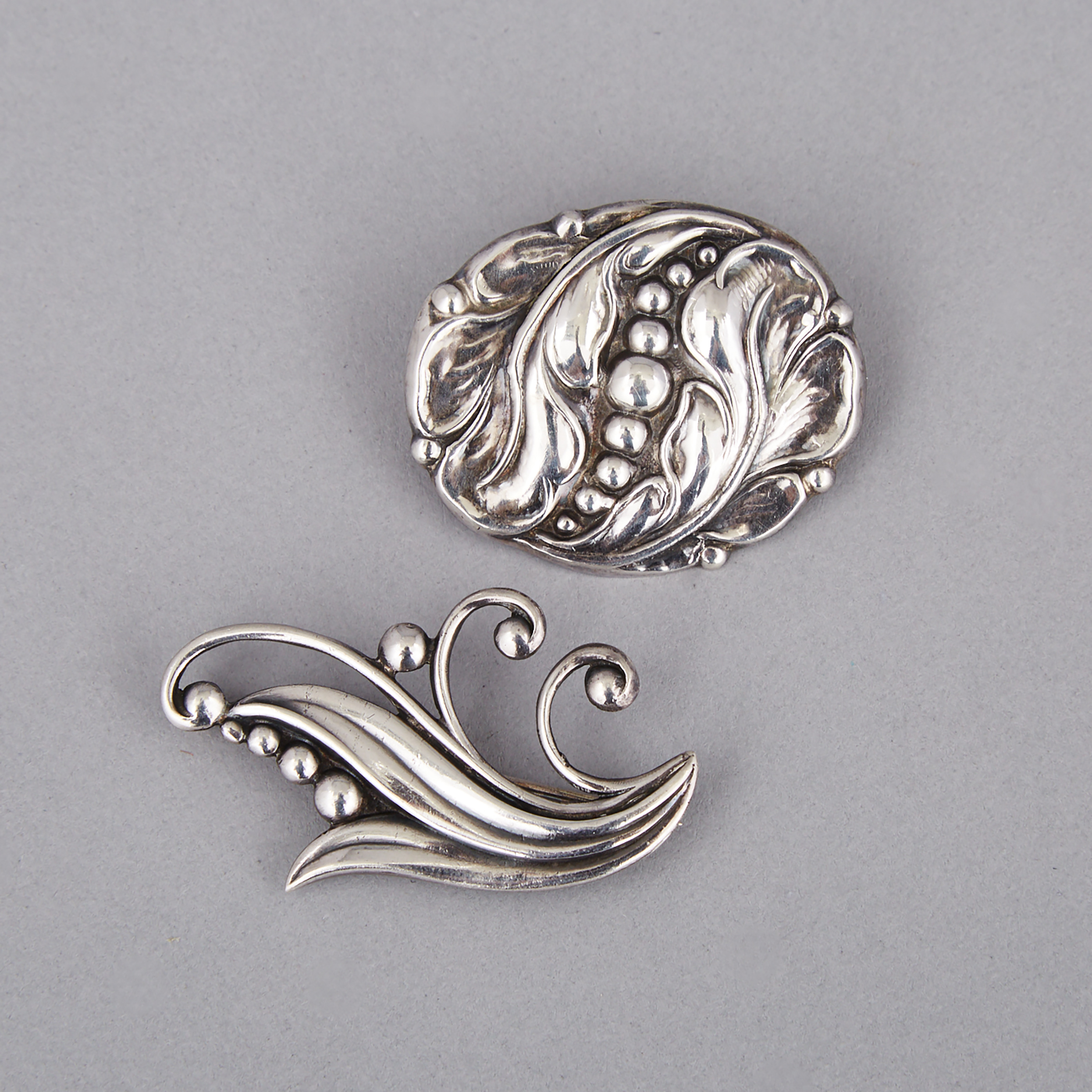 Two Canadian Silver Brooches, Carl Poul Petersen, Montreal, Que., mid-20th century
