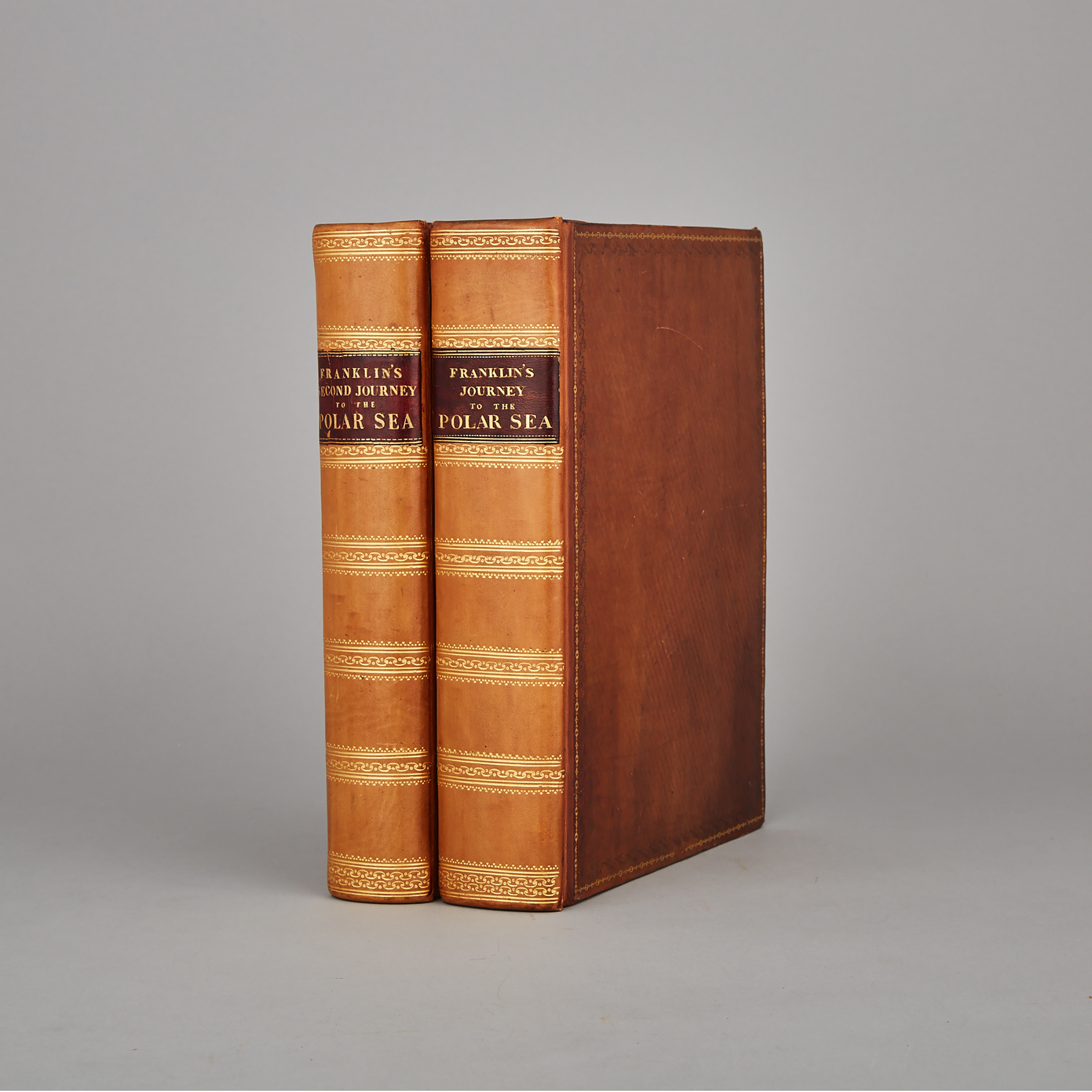 Sir John Franklin (1786-1847)
Two Volumes: Narrative of a Journey to the Shores of the Polar Sea, in the Years 1819, 20 21, and 22, (1823) and Narrative of the Second Expedition to the Shores of the Polar Sea, in the years 1825, 1826, and 1827, (1828)
