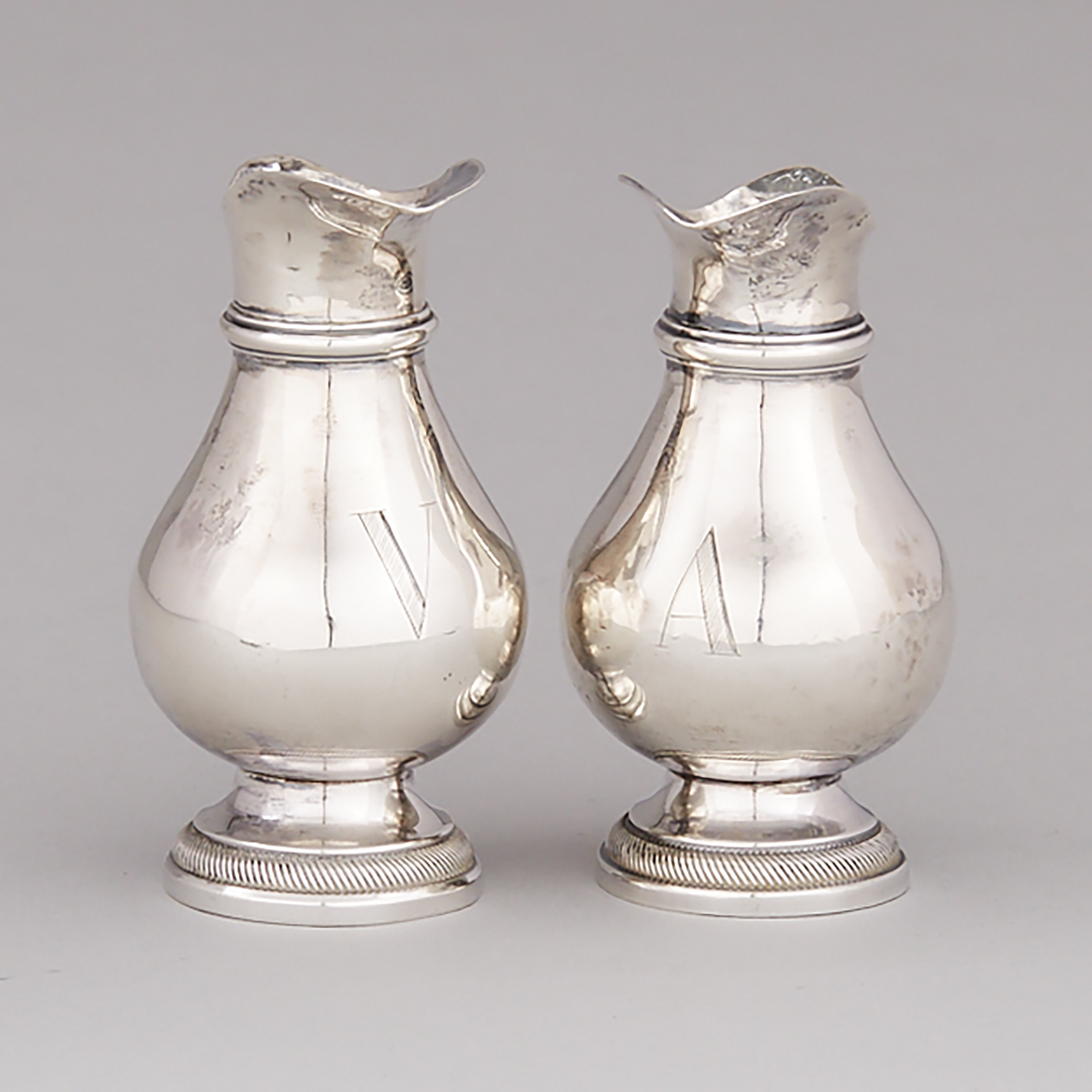 Pair of Silver Cruets, probably Canadian, 19th century