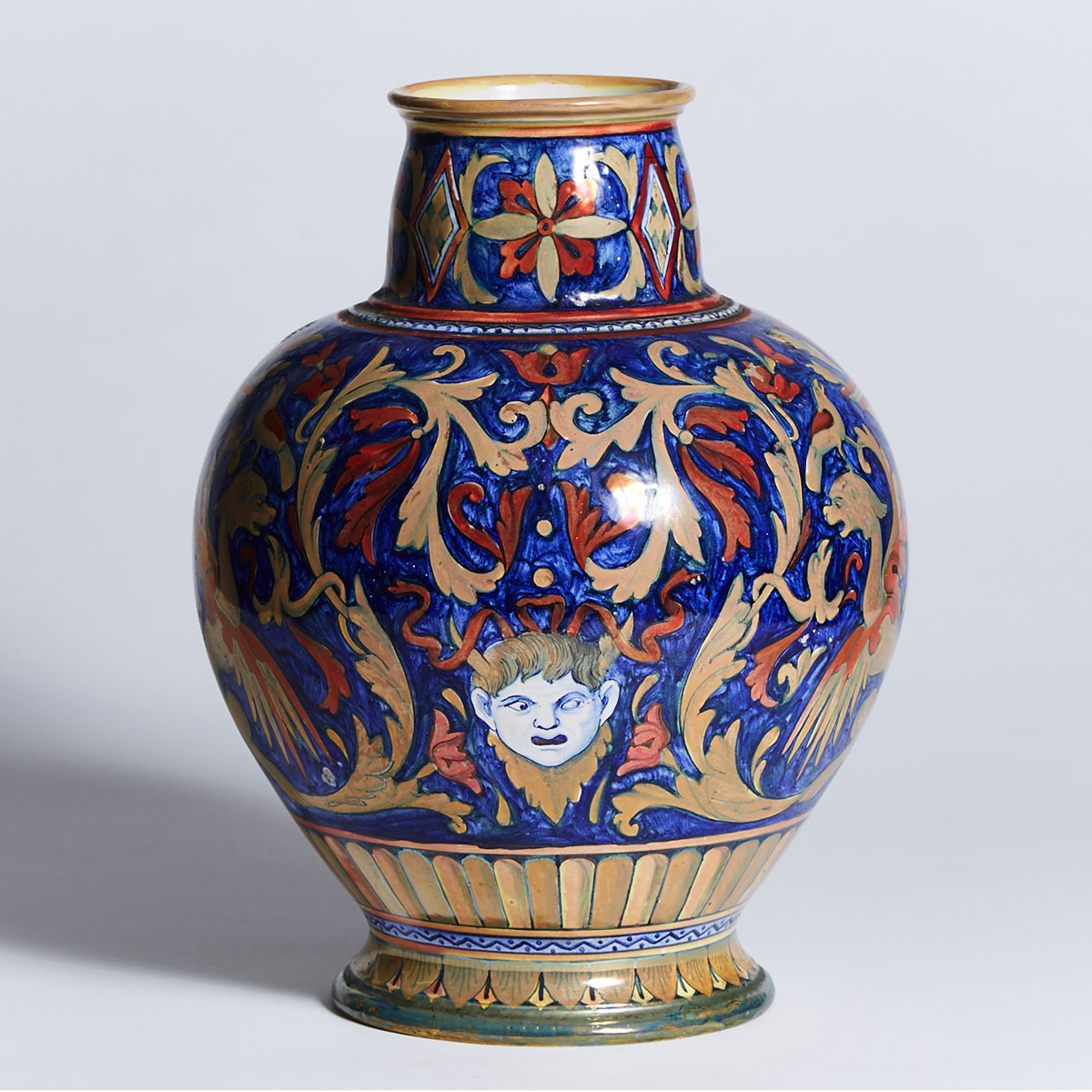 Paolo Rubboli Large Lustre Decorated Faience Vase, early 20th century