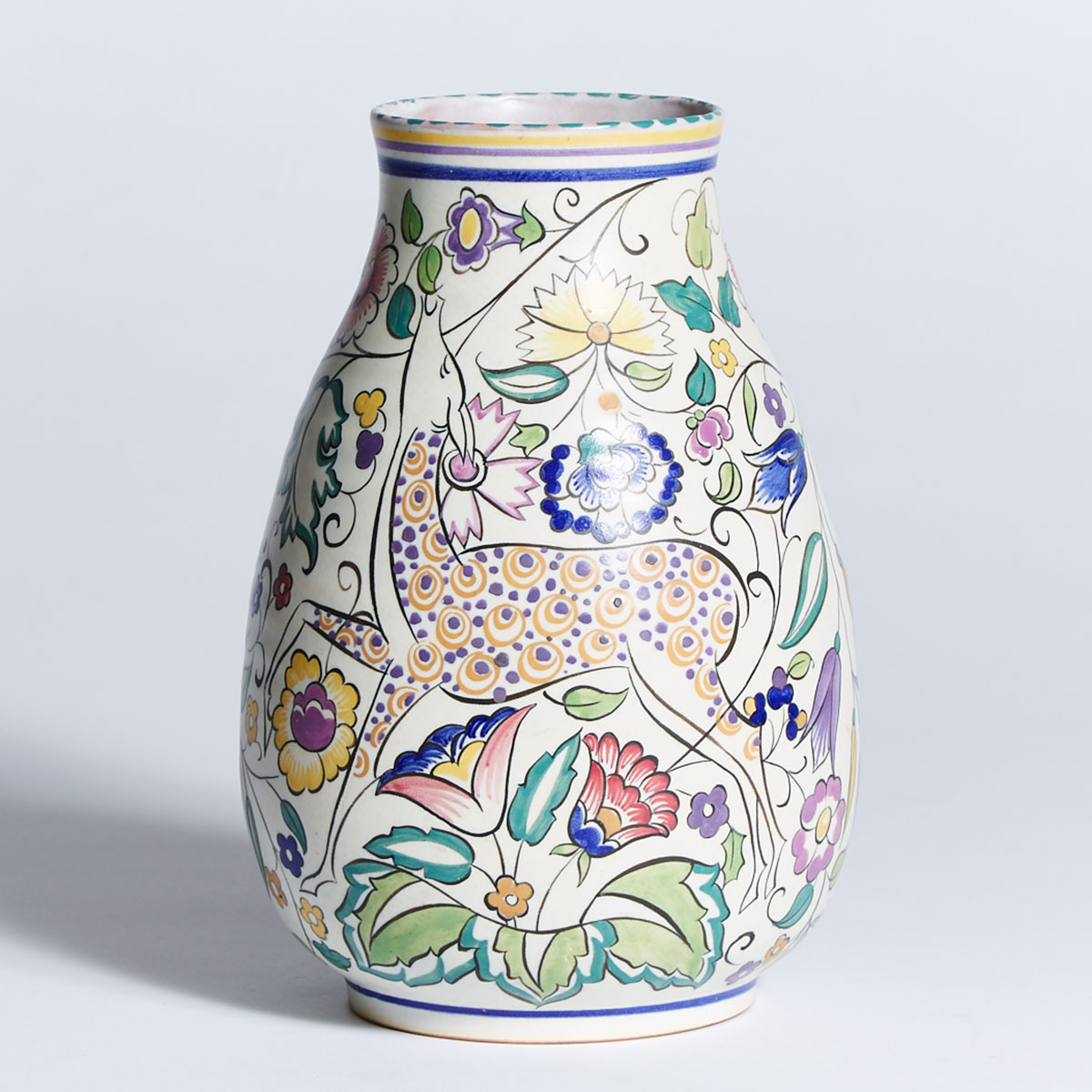 Poole ‘Persian Deer’ Vase, mid-20th century