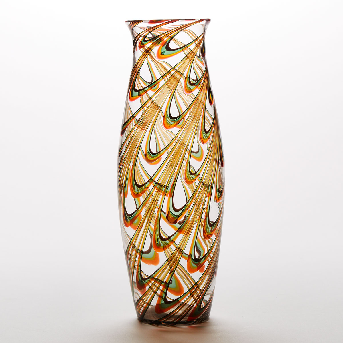 Murano Decorated Glass Vase, mid-20th century