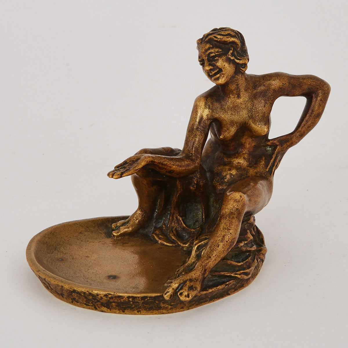 Gilt Bronze Figural Ashtray by Emmanuel Andrew Cavacos (Greek/American, 1885-1972) c.1930