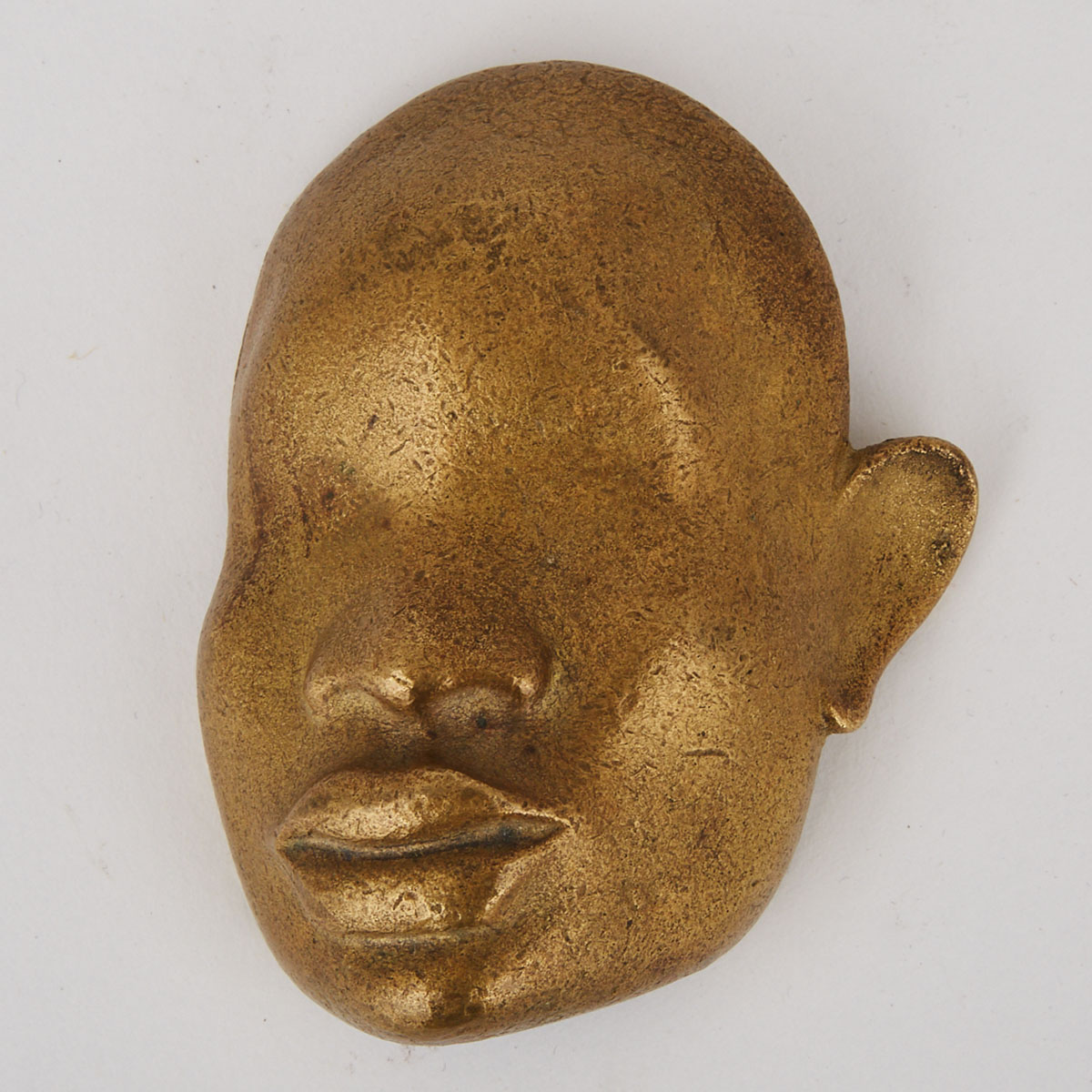 Austrian Gilt Bronze Mask of an African Woman, Manner of Karl Hagenauer, early 20th century
