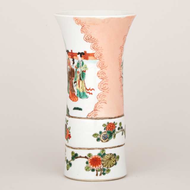 A Famille Verte ‘Flaring’ Vase, 19th Century