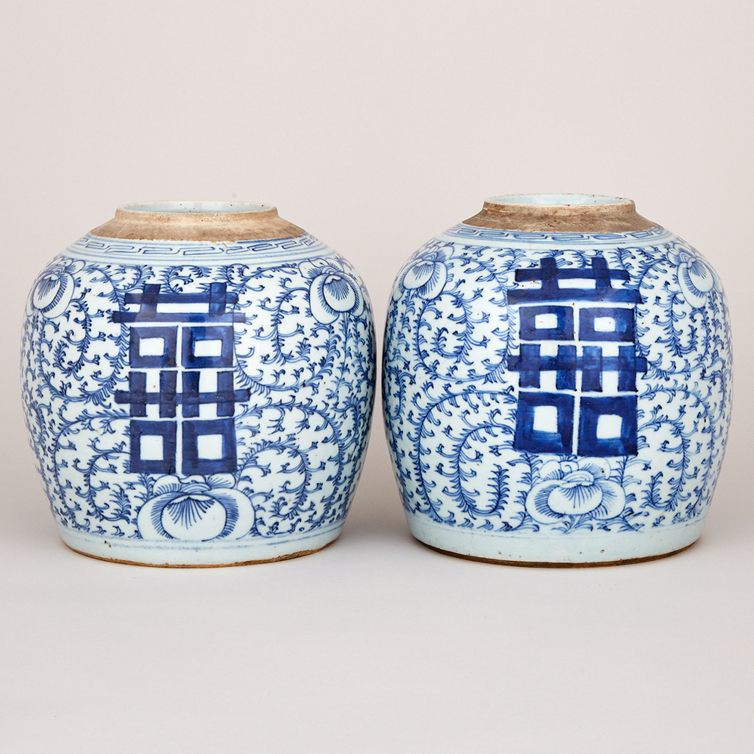 A Pair of Blue and White Ginger Jars, 19th Century