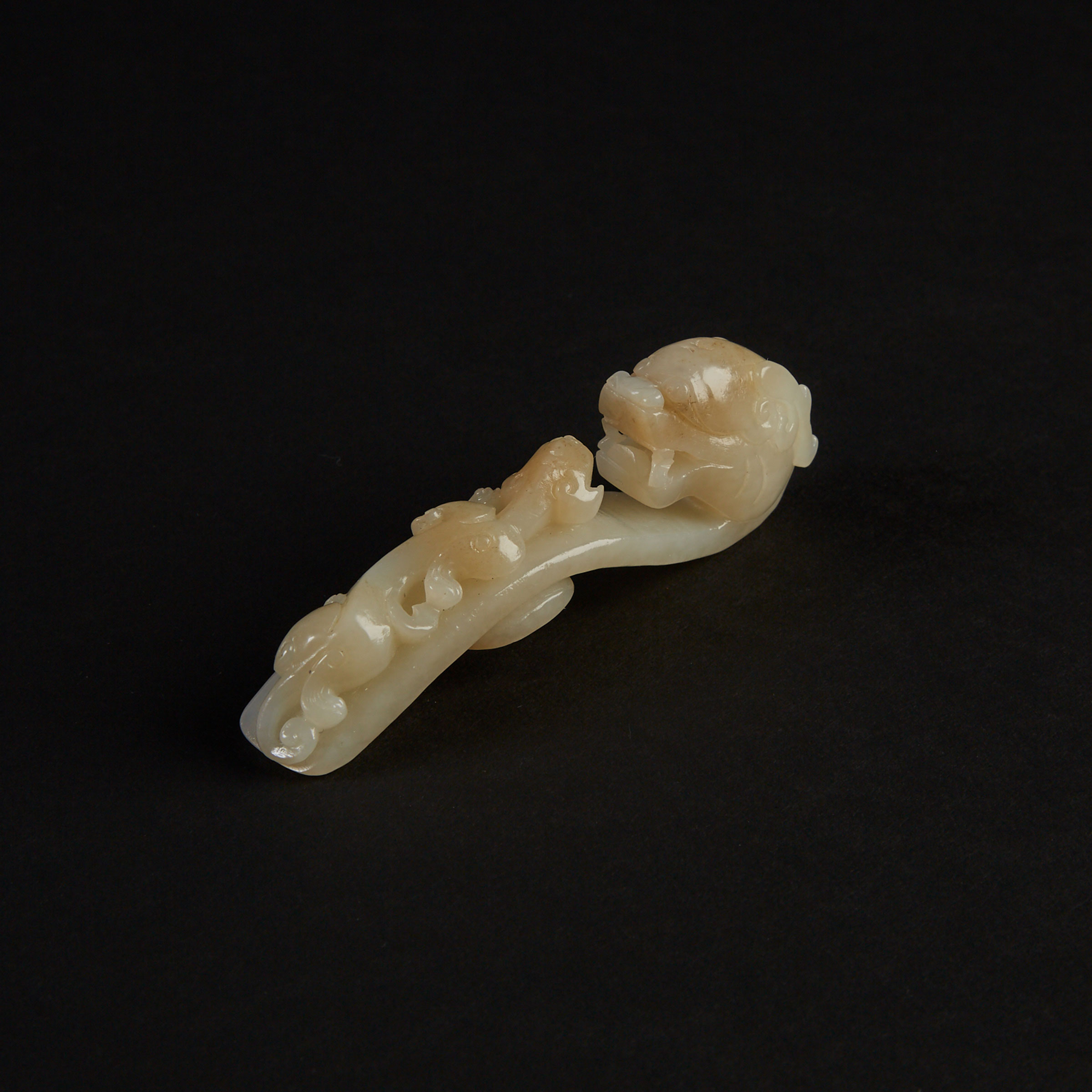 A White Jade Belthook, Ming Dynasty