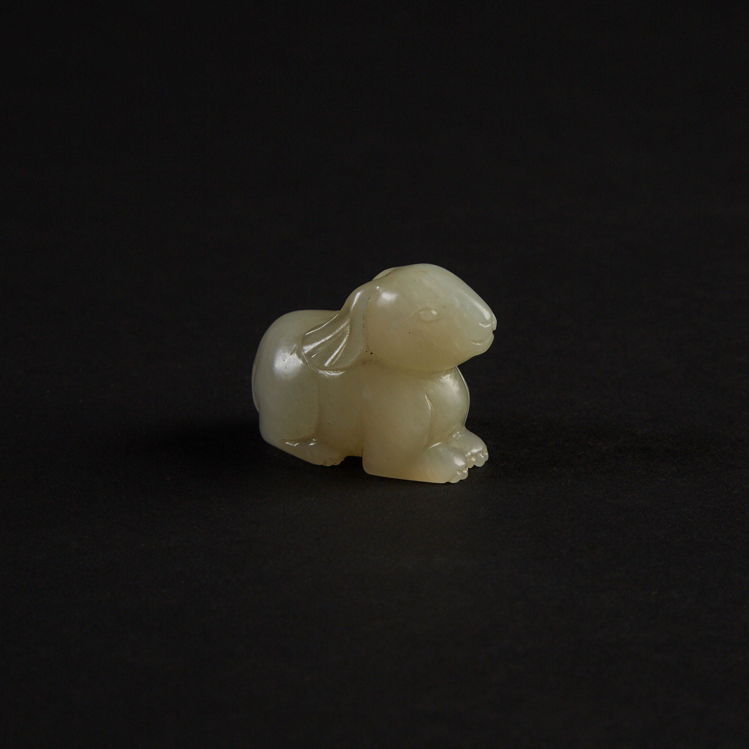 A Celadon White Jade Rabbit