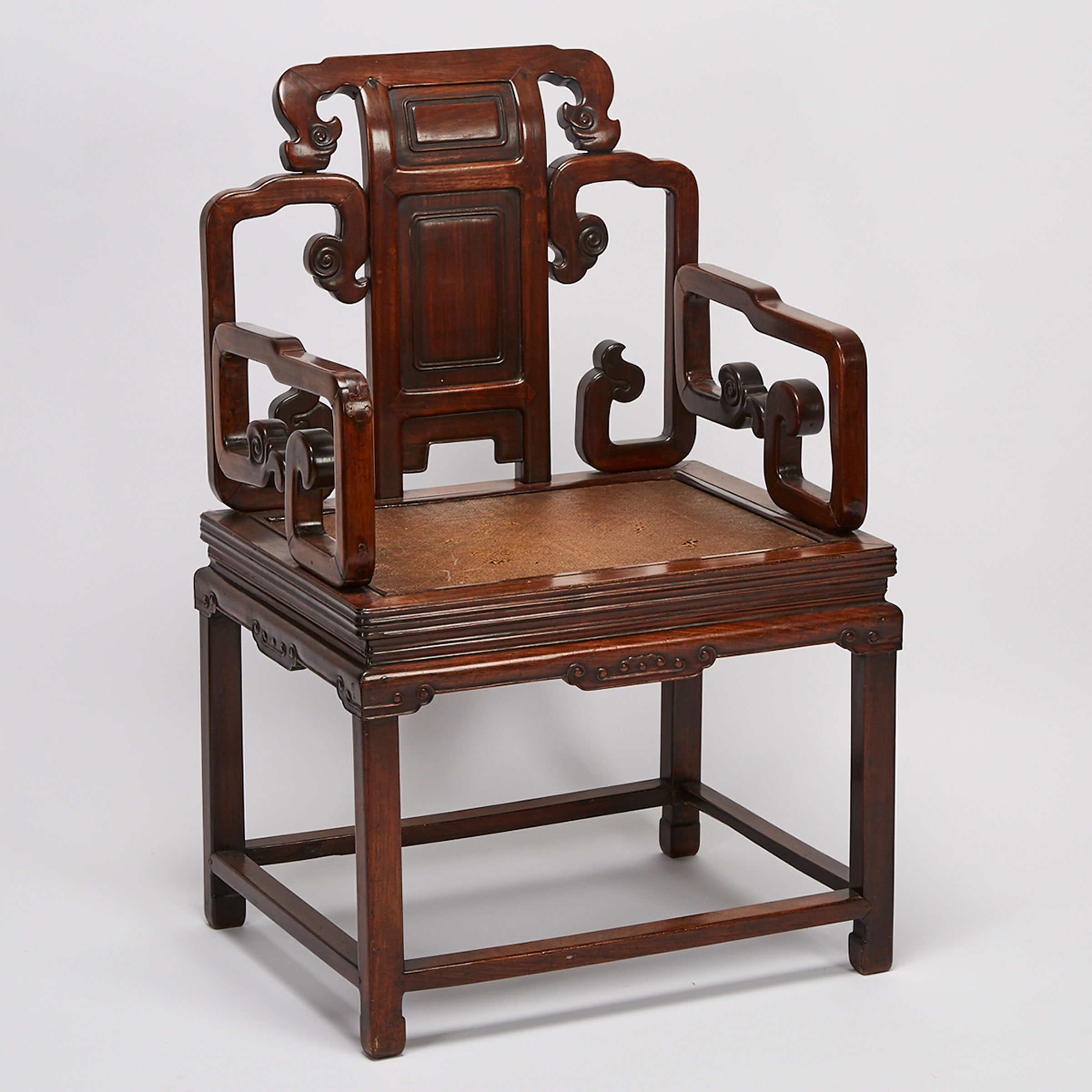 A Lao Huali Carved Chair, 19th Century