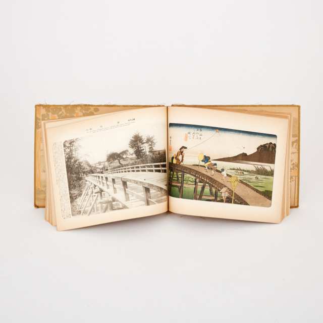 A Clothbound Album of the ‘Fifty-Three Stations of Tokaido’ Series, Published in 1918