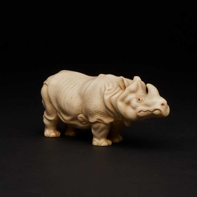 An Ivory Carving of a Rhino