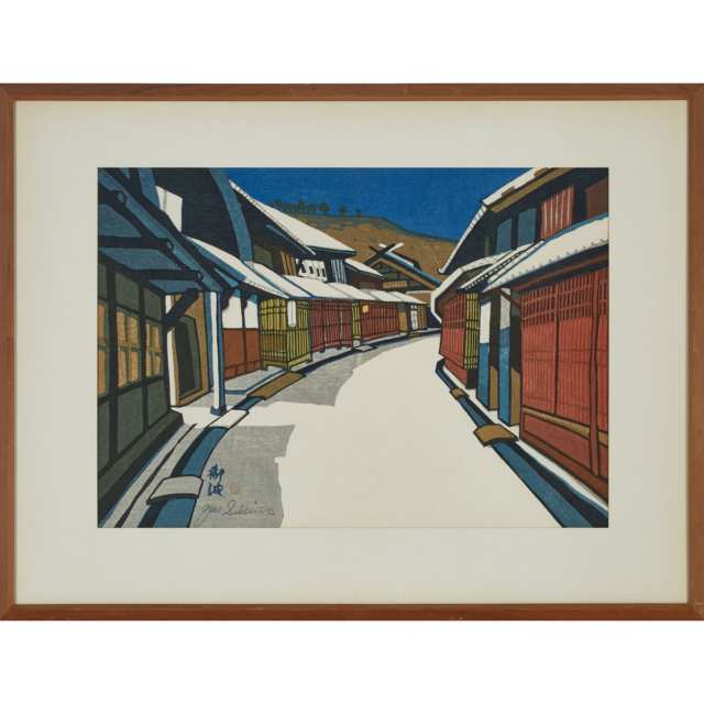 Junichiro Sekino (1914-1988), Winter Street Scene