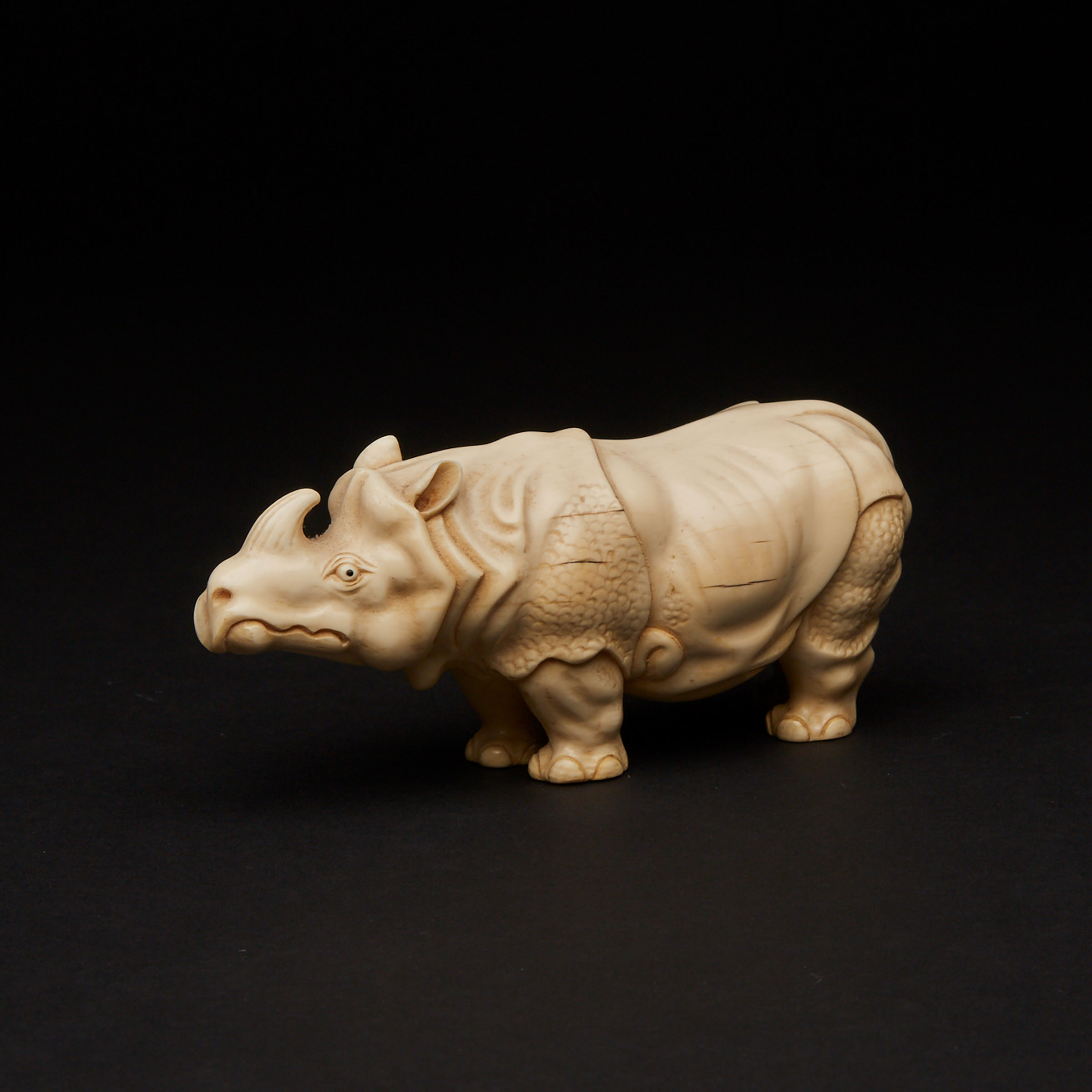 An Ivory Carving of a Rhino