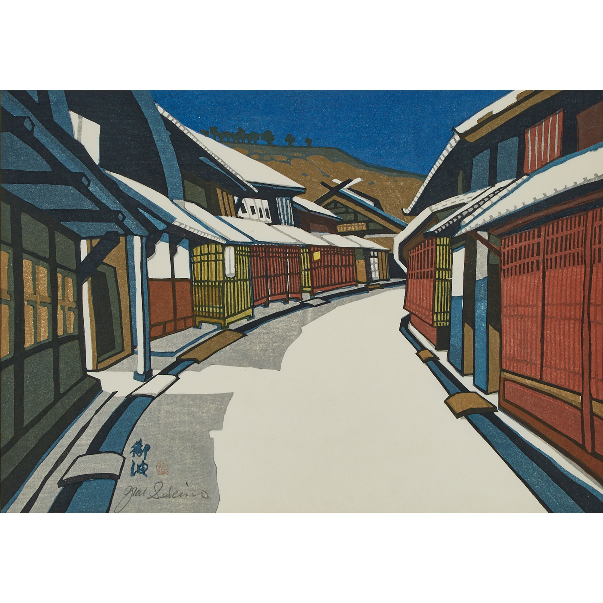 Junichiro Sekino (1914-1988), Winter Street Scene
