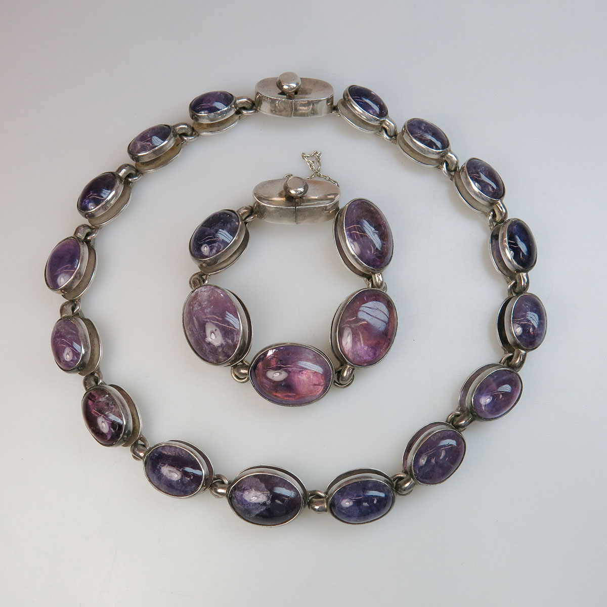 Antonio Pineda Mexican 970 Grade Silver Necklace And Bracelet