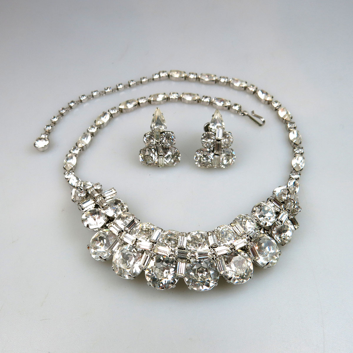 Sherman Silver-Tone Metal Necklace And Earrings