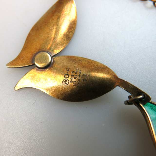 David Andersen Norwegian Sterling Silver Bracelet, Necklace And Brooch