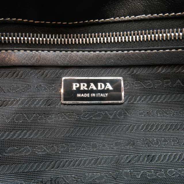 Prada Black Leather Foldover Small Shoulder Bag