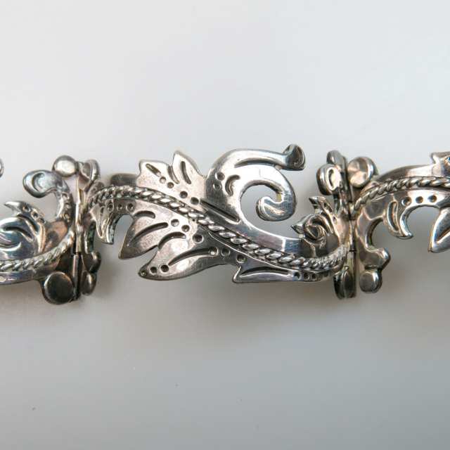 Isidro Garcia Pina Mexican 950 Grade Silver Bracelet; 