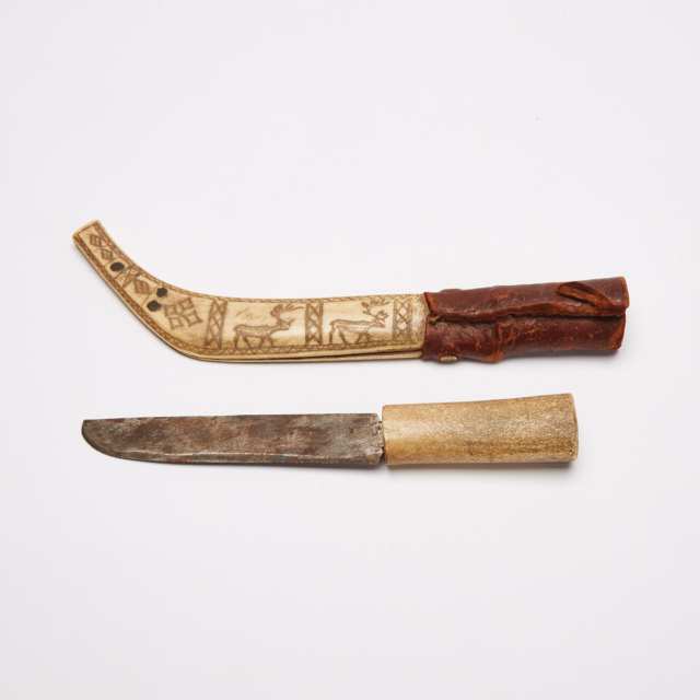 SAMI KNIFE WITH SHEATH DECORATED WITH INCISED DESIGNS