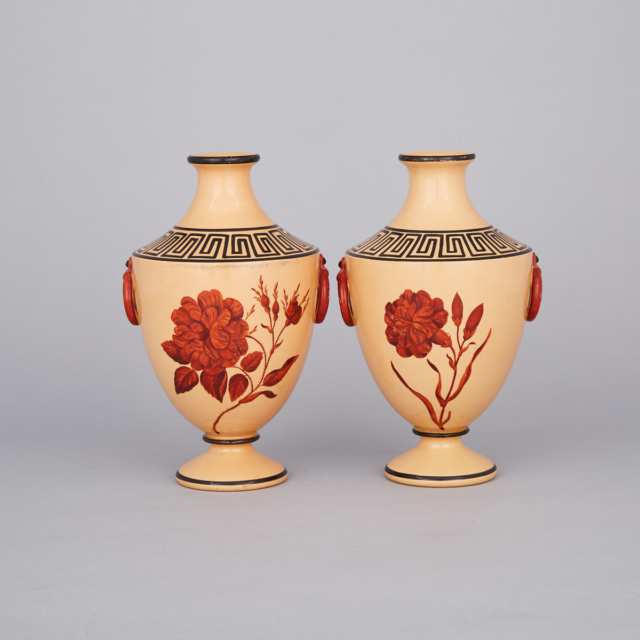 Pair of Davenport Chalcedony Botanical Vases, c.1810