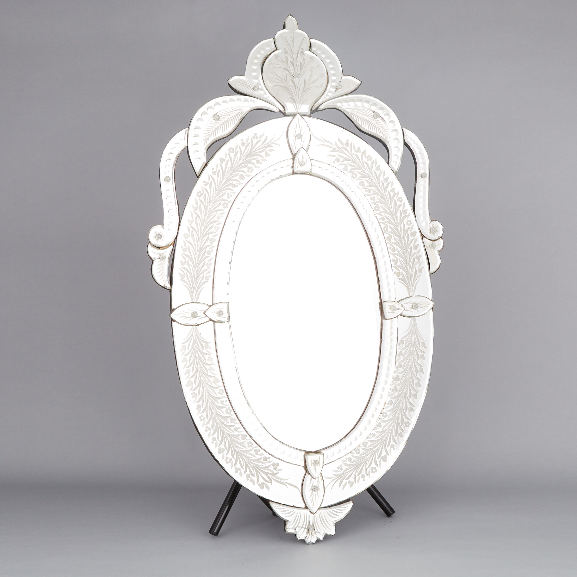 Venetian Cut Glass Mirror Framed Mirror, 20th century