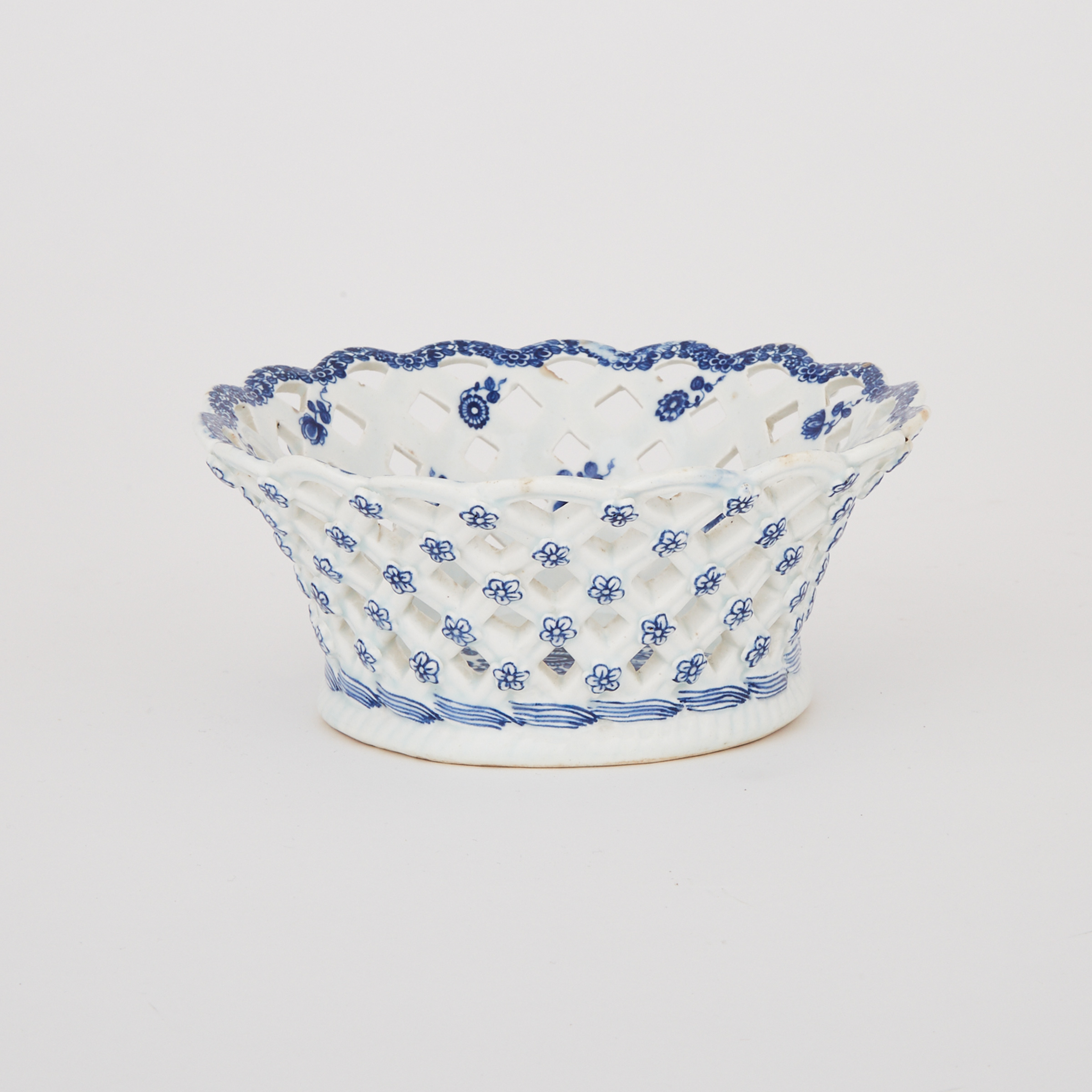 Bow Blue and White Circular Basket, c.1765